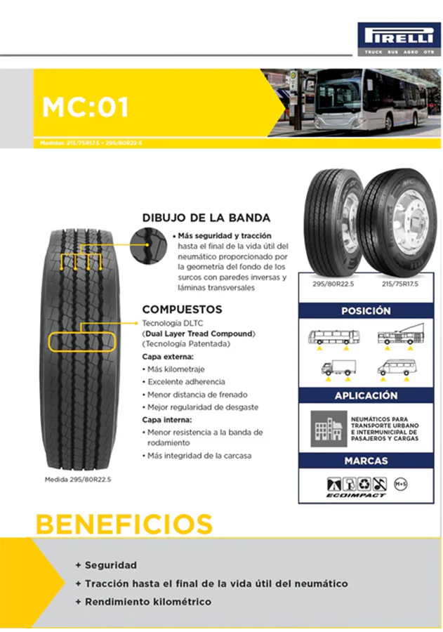 275/80R22.5 PIRELLI MC01 149/146J